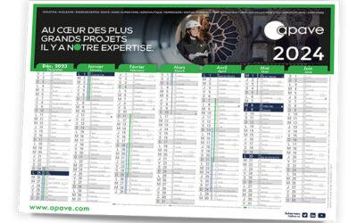 Calendrier souple cartonné 2024 Essonne 91 Hauts de Seine 92